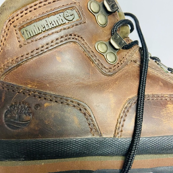 Timberland Unisex Euro Hiker Hiking Boots 100% Brown Leather 7 1/2 EUC - Picture 5 of 13